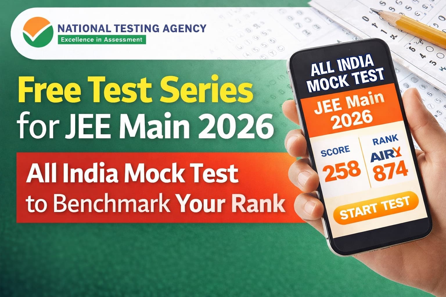 Free Test Series for JEE Main 2026: All India Mock Test to Benchmark Your Rank