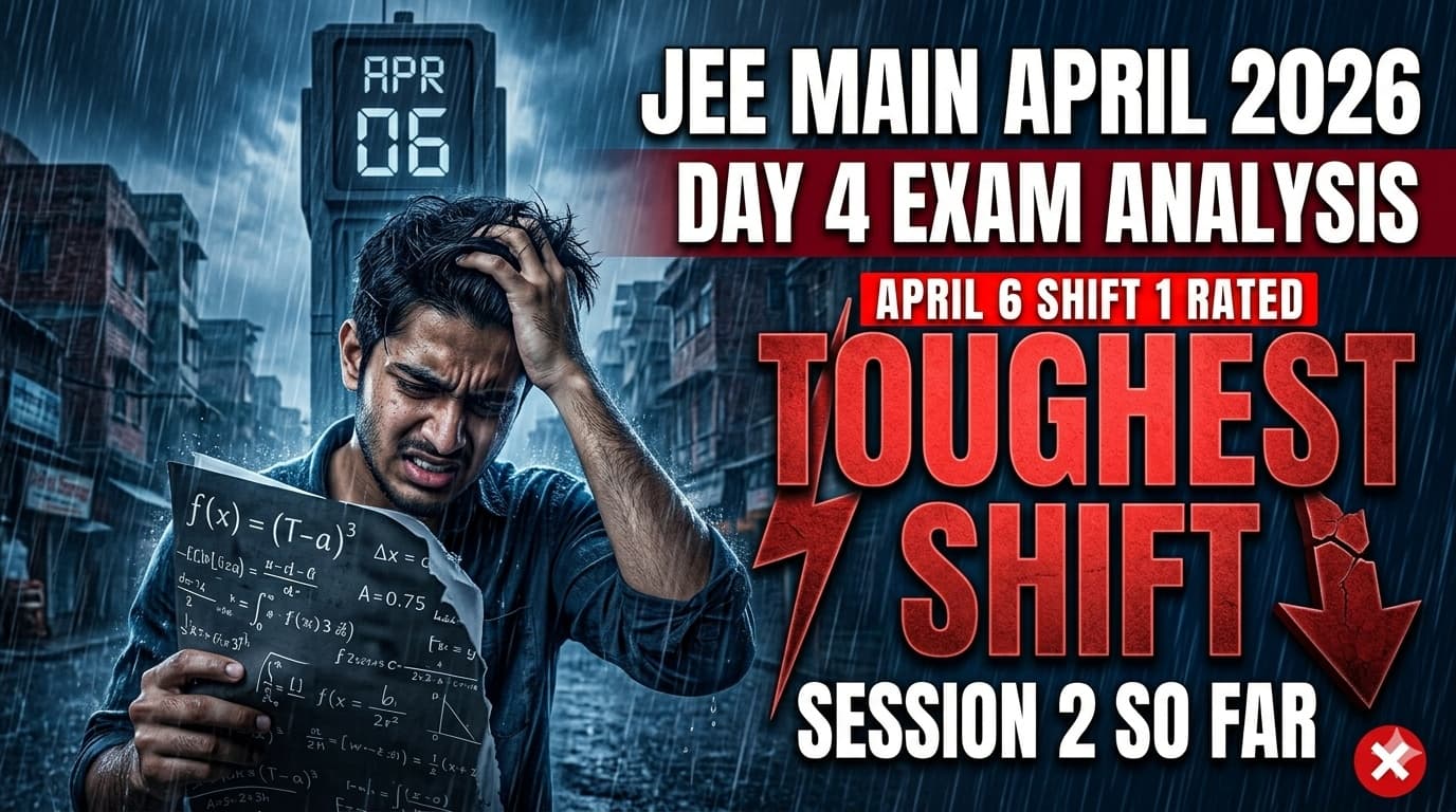 JEE Main April 2026 Day 4 Exam Analysis: April 6 Shift 1 Rated Toughest Shift of Session 2 So Far