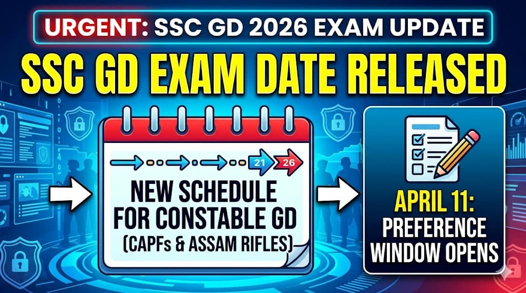 SSC GD Exam Date 2026 Released: New Schedule for Constable GD in CAPFs and Assam Rifles Announced, Preference Window Opens April 11