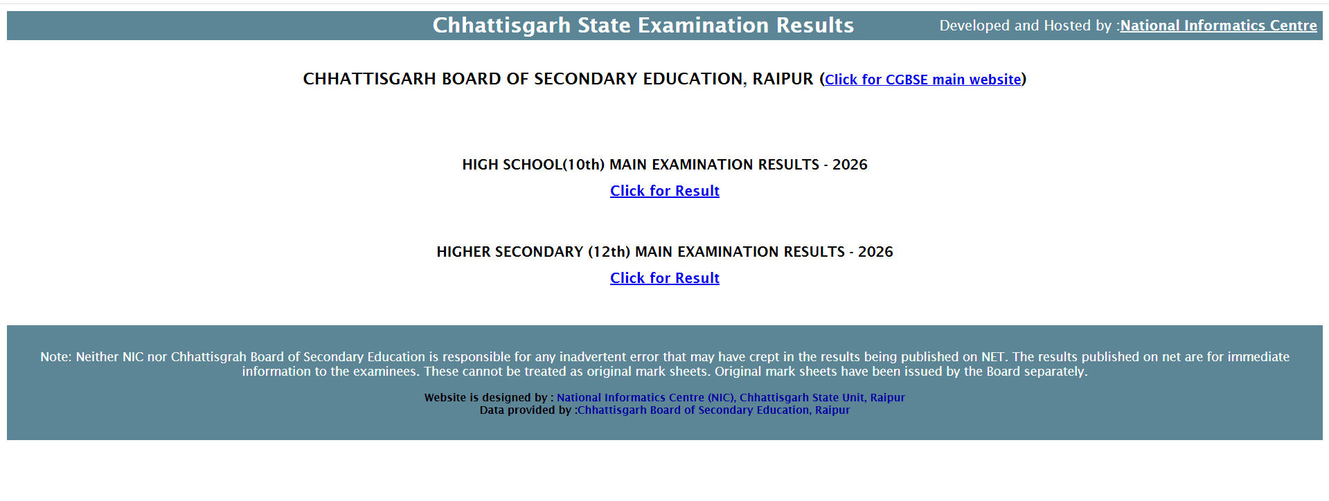 CGBSE Result 2026 Declared Today at cgbse.nic.in: CG Board Class 10 and 12 Result Out at 2:30 PM, Pass Percentage, Toppers List and Scorecard Download