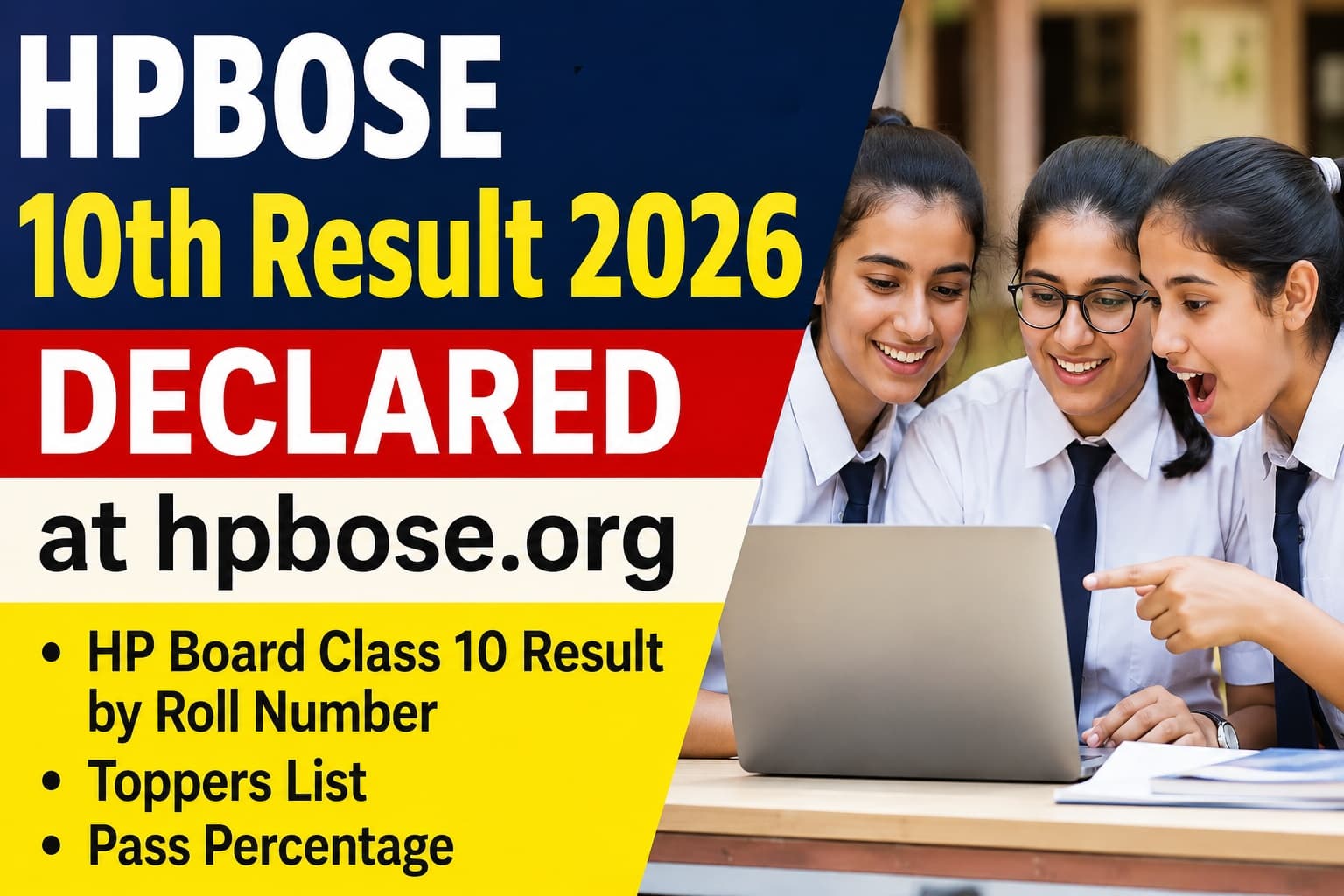 HPBOSE 10th Result 2026 Declared at hpbose.org | HP Board Class 10 Result by Roll Number, Toppers List and Pass Percentage