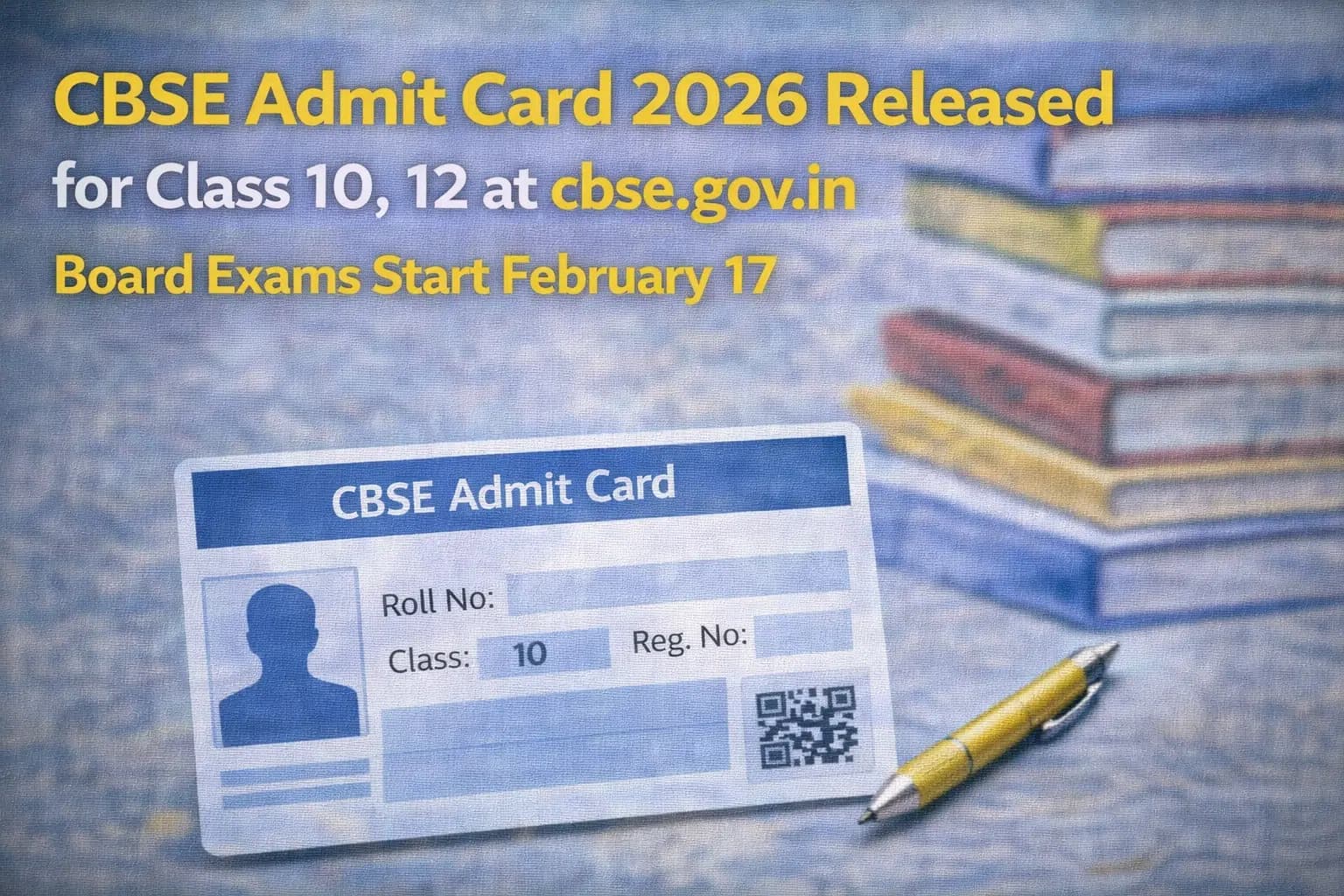 CBSE Admit Card 2026 Released for Class 10, 12 at cbse.gov.in - Board Exams Start February 17