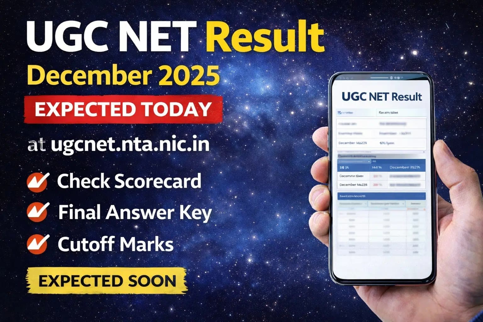 UGC NET Result December 2025 Expected Today at ugcnet.nta.nic.in - Check Scorecard, Final Answer Key & Cutoff Marks
