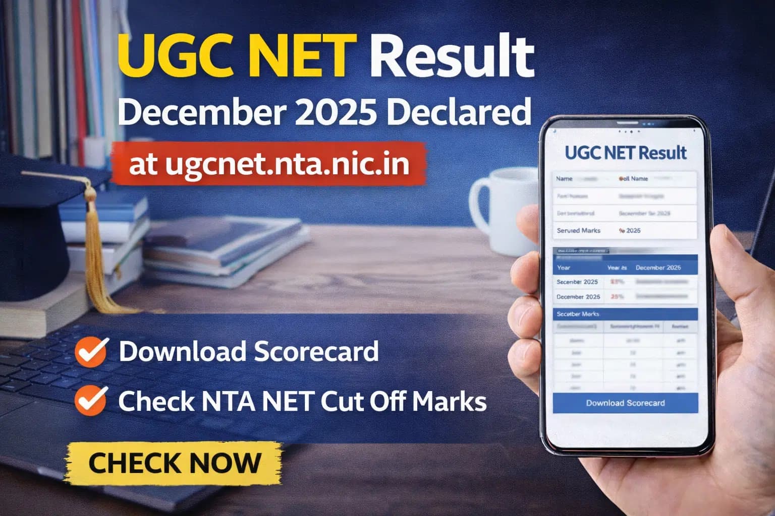 UGC NET Result December 2025 Declared at ugcnet.nta.nic.in - Download Scorecard, Check NTA NET Cut Off Marks