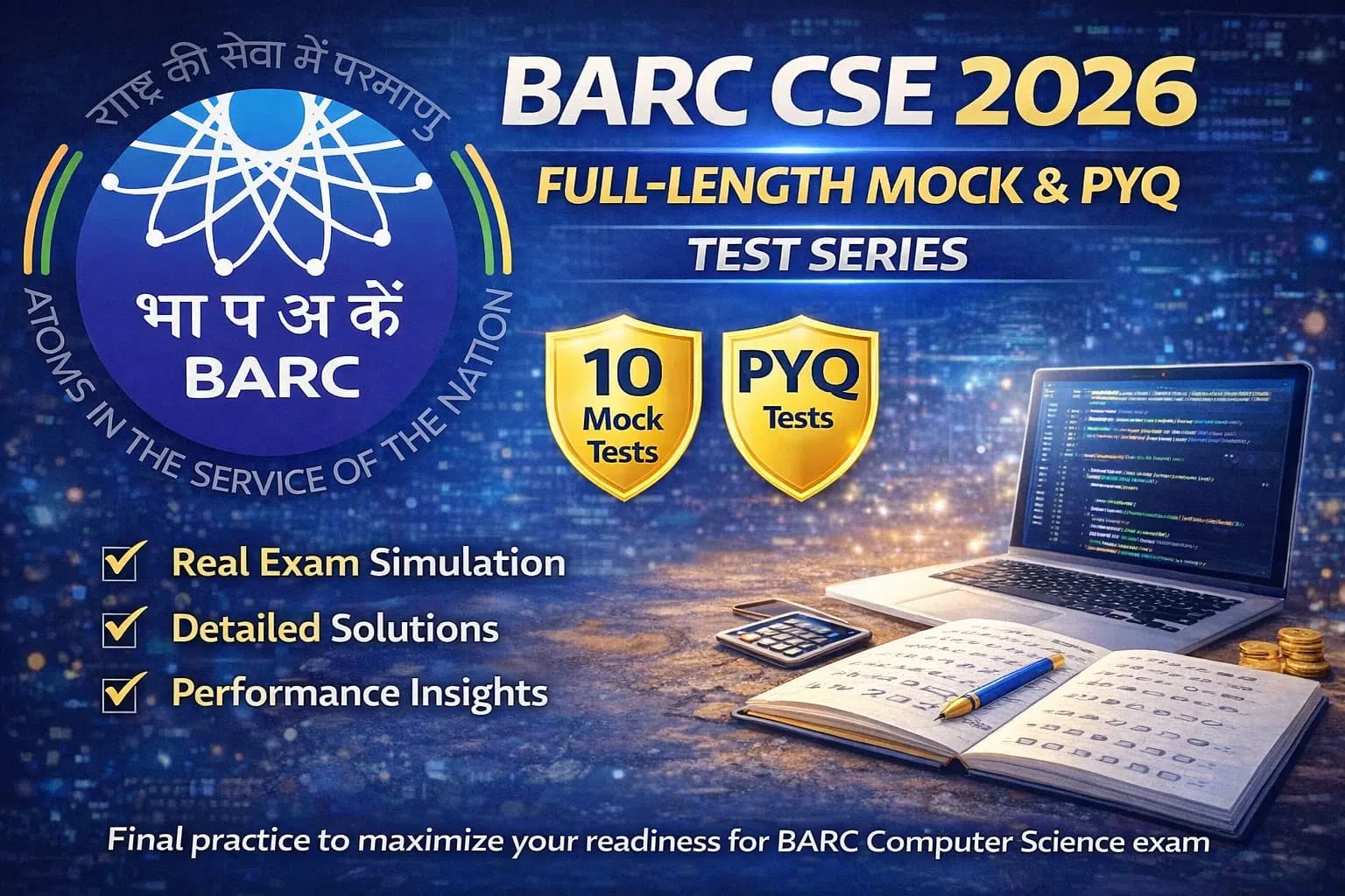 BARC CSE 2026 Full-Length Mock and PYQ Test Series