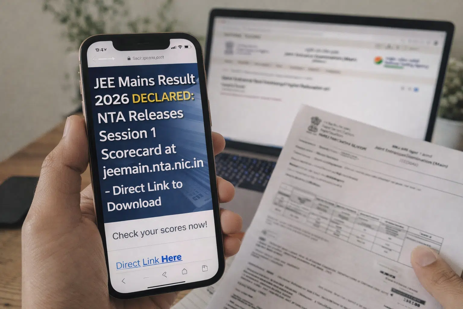 JEE Mains Result 2026 DECLARED: NTA Releases Session 1 Scorecard at jeemain.nta.nic.in - Direct Link to Download